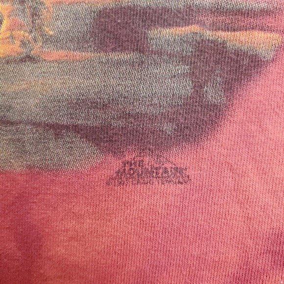 Vintage 90s The Mountain Native American Eagle Nature Sunrise Shirt Size Small - Picture 5 of 8